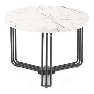 Koffie Tafel ANTICA 41x55 cm zwart/marmeren decor