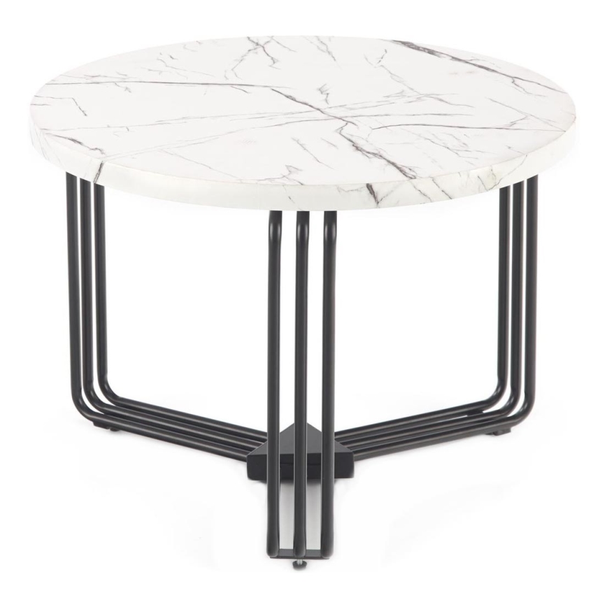 Koffie Tafel ANTICA 41x55 cm zwart/marmeren decor