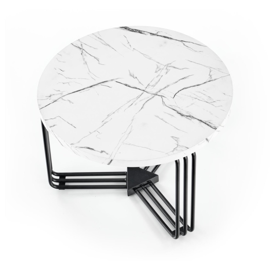 Koffie Tafel ANTICA 41x55 cm zwart/marmeren decor