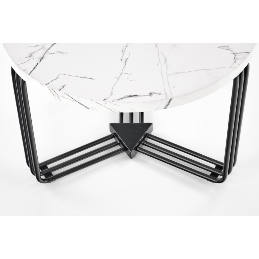 Koffie Tafel ANTICA 41x55 cm zwart/marmeren decor
