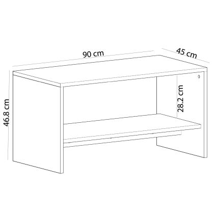 Koffie Tafel APOLLON 47x90 cm beige/wit