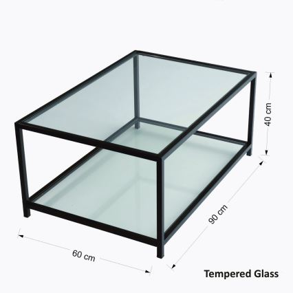 Koffie Tafel ASTROSEHPA 40x90 cm zwart