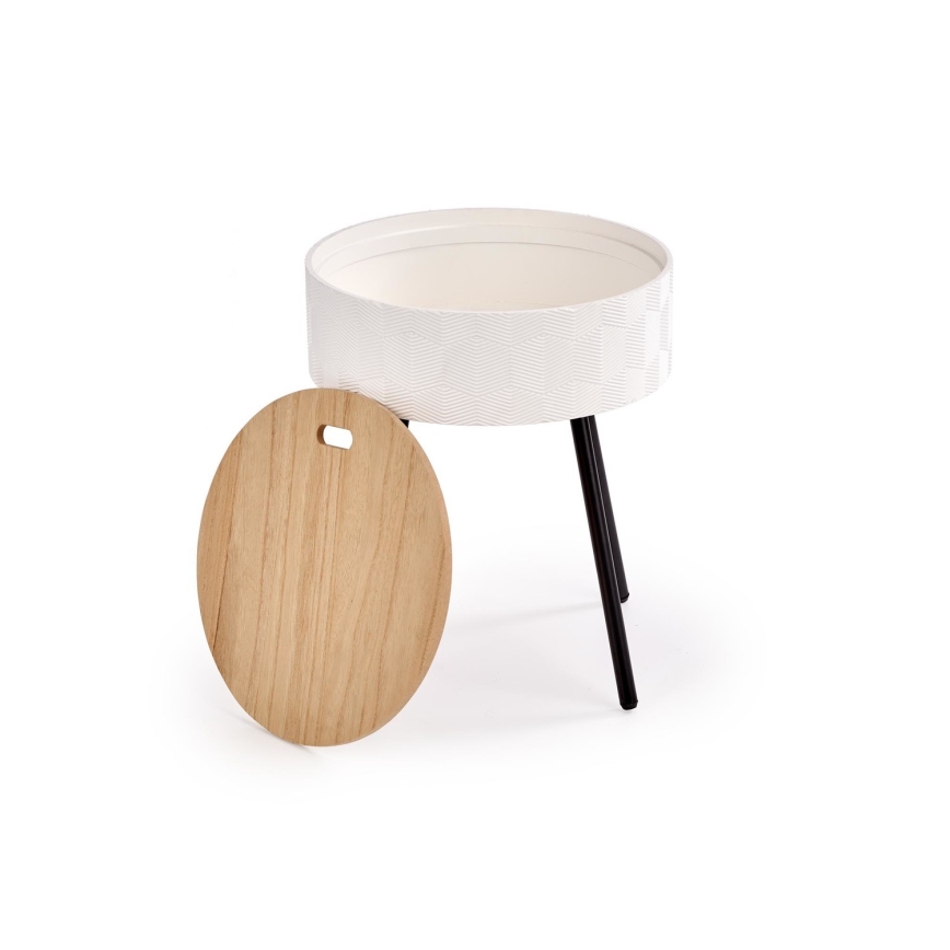 Koffie Tafel AURA 45x38 cm wit/zwart/beige