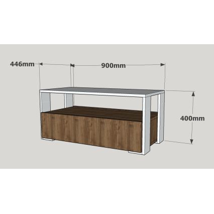 Koffie Tafel BALINA 40x90 cm wit