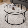 Koffie Tafel BERLIN 45x80 cm zwart/doorzichtig