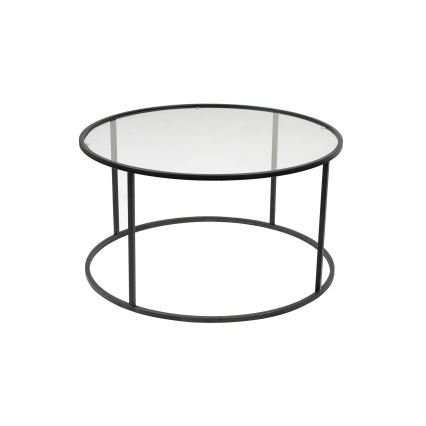 Koffie Tafel BERLIN 45x80 cm zwart/doorzichtig