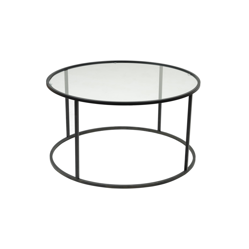 Koffie Tafel BERLIN 45x80 cm zwart/doorzichtig