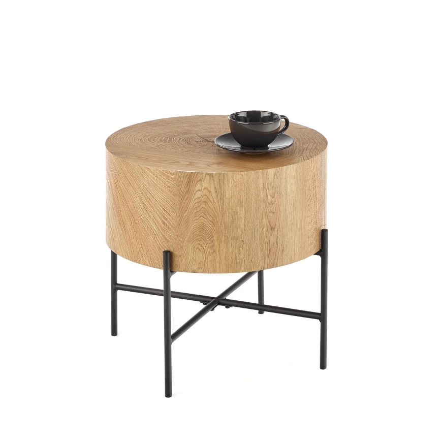Koffie Tafel BROOKLYN 45x45 cm zwart/beige