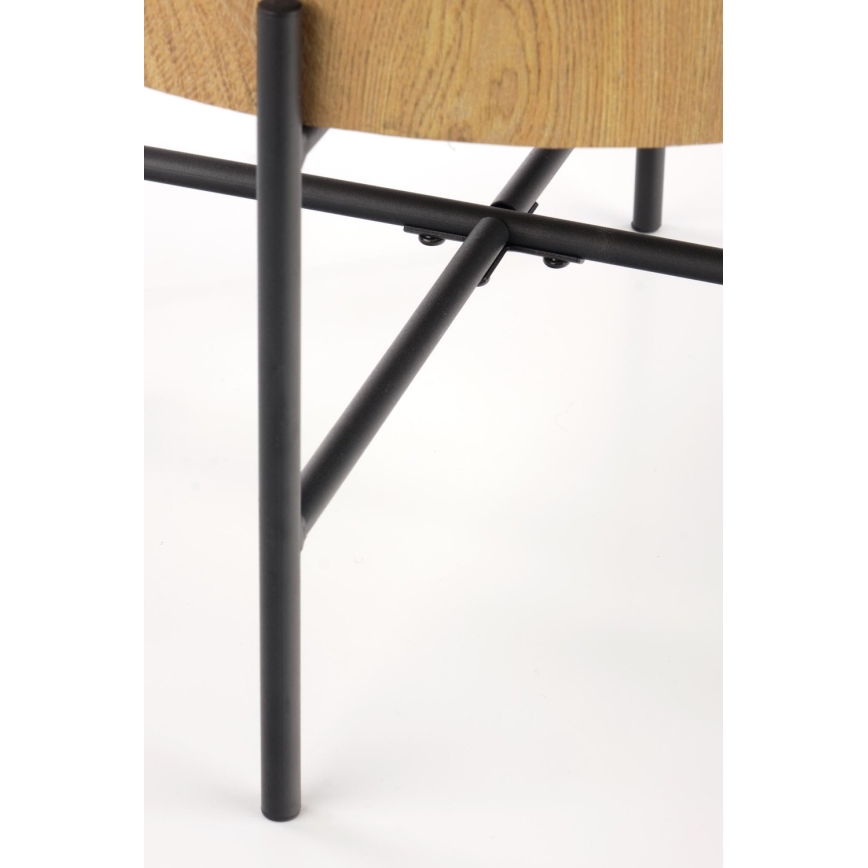 Koffie Tafel BROOKLYN 45x45 cm zwart/beige