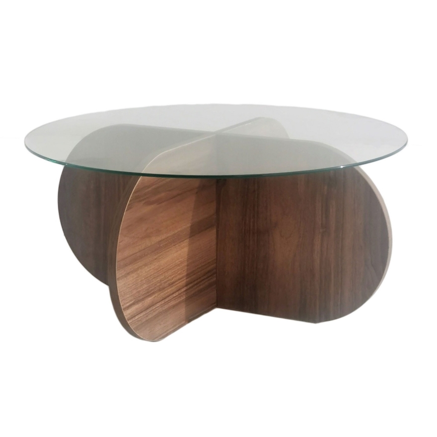 Koffie Tafel BUBBLE 35x75 cm bruin/doorzichtig