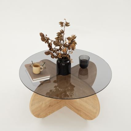 Koffie Tafel BUBBLE 35x75 cm bruin/zwart