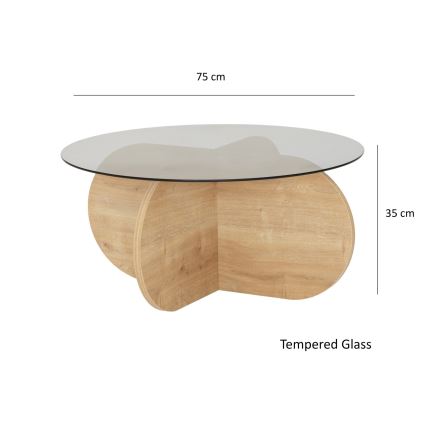 Koffie Tafel BUBBLE 35x75 cm bruin/zwart