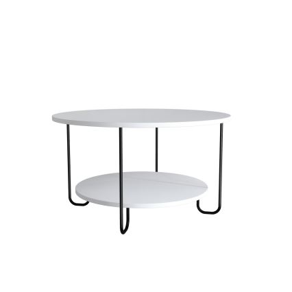 Koffie Tafel CORRO 45x80 cm wit/zwart