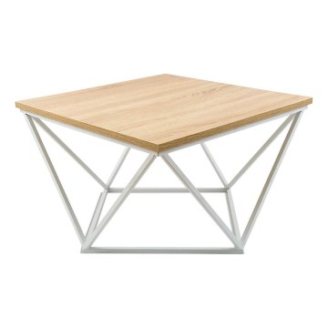 Koffie Tafel CURVED 60x60 cm wit/beige