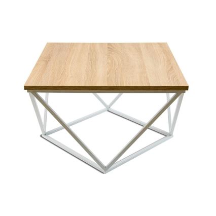 Koffie Tafel CURVED 60x60 cm wit/beige