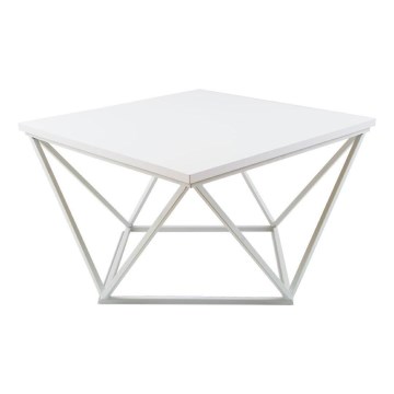 Koffie Tafel CURVED 60x60 cm wit
