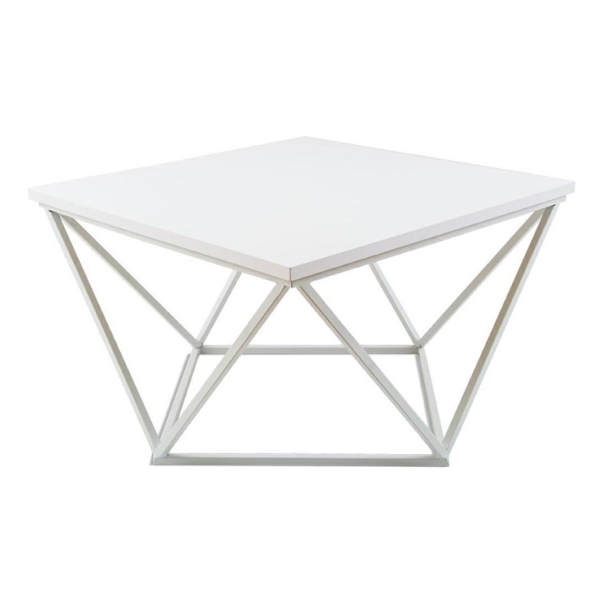 Koffie Tafel CURVED 60x60 cm wit