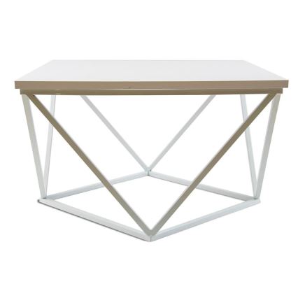 Koffie Tafel CURVED 60x60 cm wit