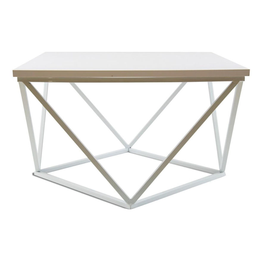 Koffie Tafel CURVED 60x60 cm wit