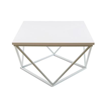Koffie Tafel CURVED 60x60 cm wit