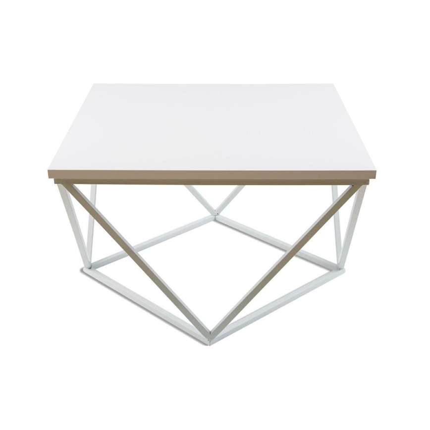 Koffie Tafel CURVED 60x60 cm wit