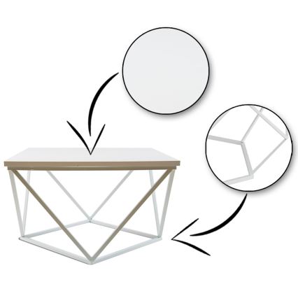 Koffie Tafel CURVED 60x60 cm wit
