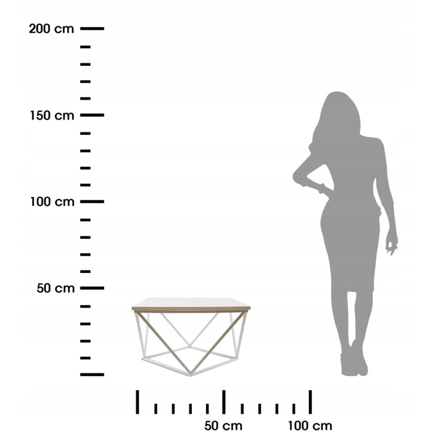 Koffie Tafel CURVED 60x60 cm wit