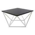Koffie Tafel CURVED 60x60 cm wit/zwart