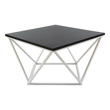 Koffie Tafel CURVED 60x60 cm wit/zwart