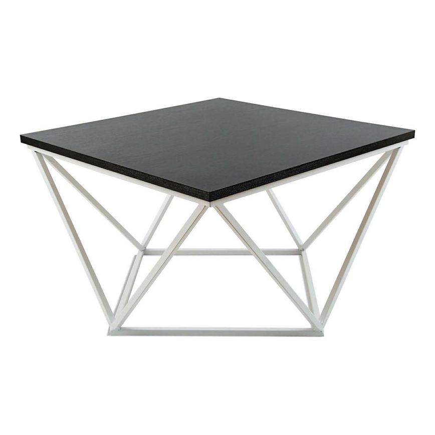 Koffie Tafel CURVED 60x60 cm wit/zwart