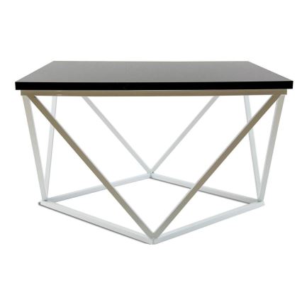 Koffie Tafel CURVED 60x60 cm wit/zwart