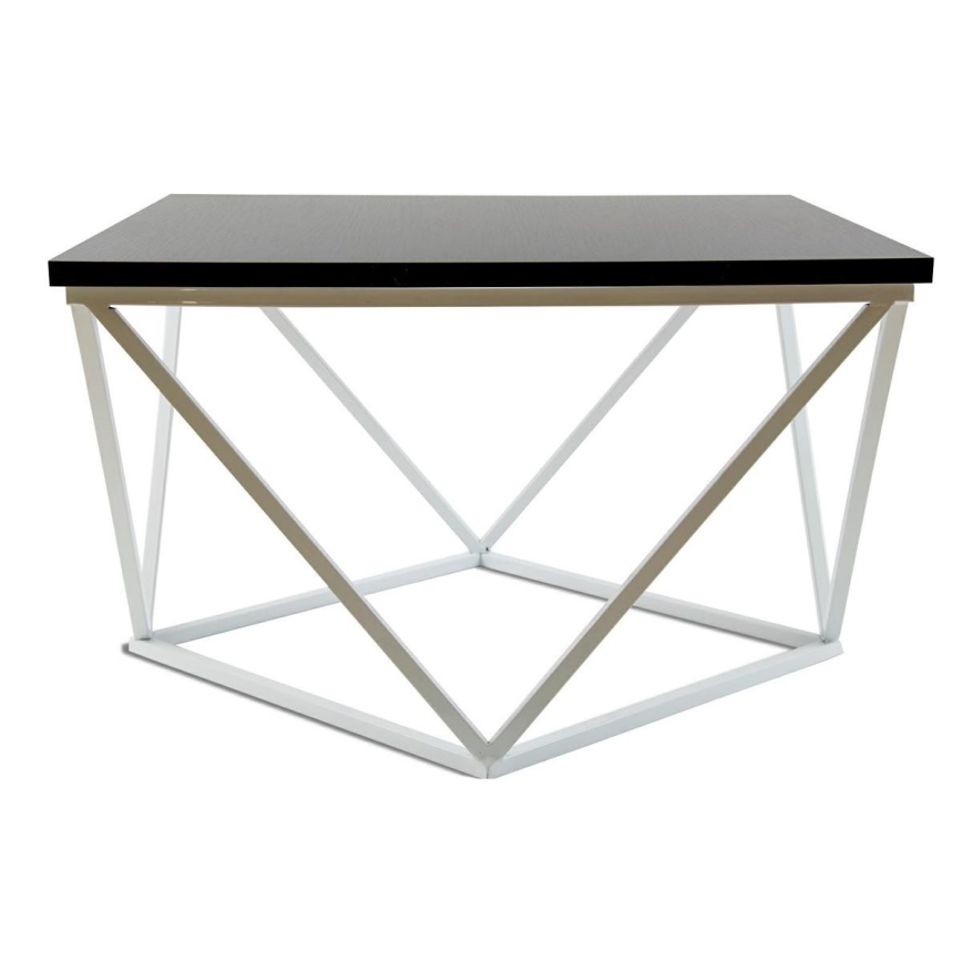 Koffie Tafel CURVED 60x60 cm wit/zwart