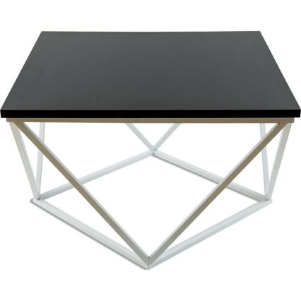 Koffie Tafel CURVED 60x60 cm wit/zwart