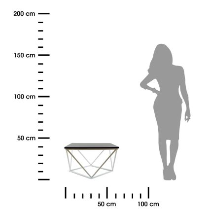 Koffie Tafel CURVED 60x60 cm wit/zwart