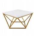 Koffie Tafel CURVED 62x62 cm goud/wit