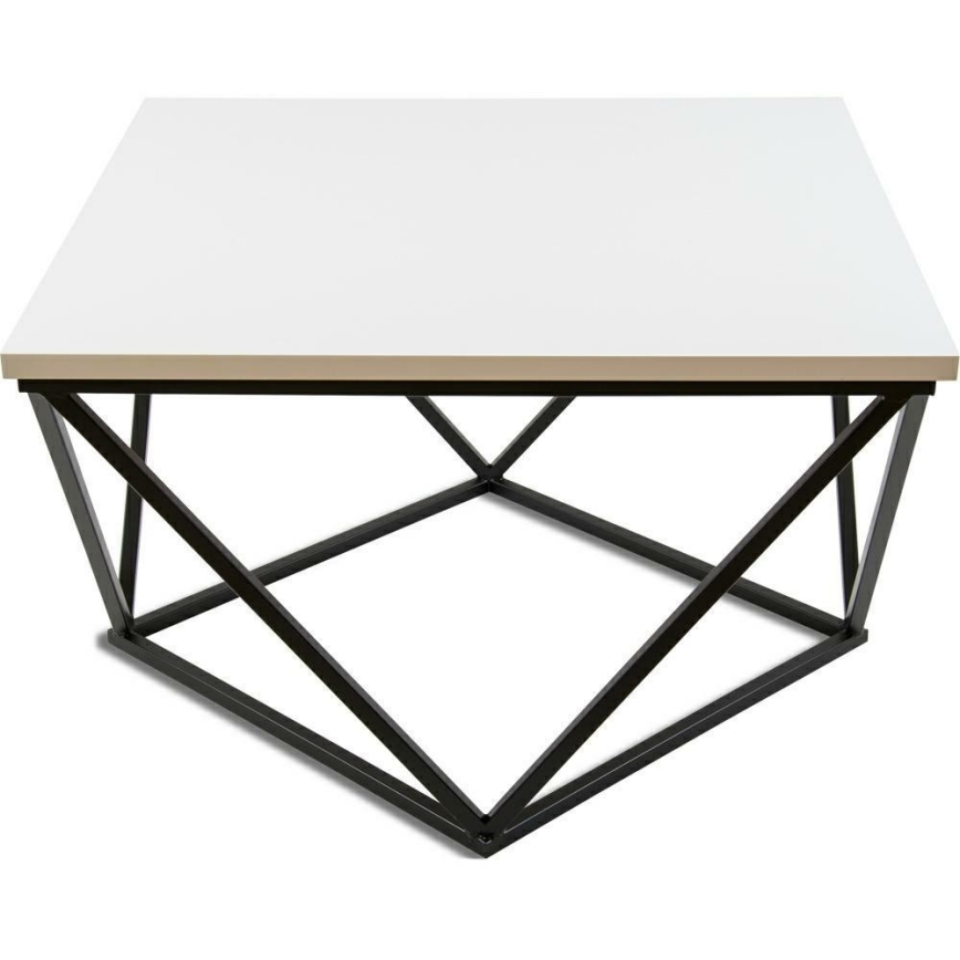 Koffie Tafel CURVED 62x62 cm zwart/wit