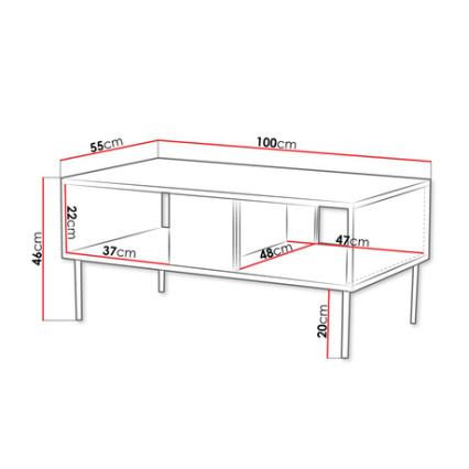 Koffie Tafel DECO 46x100 cm walnoot warmia