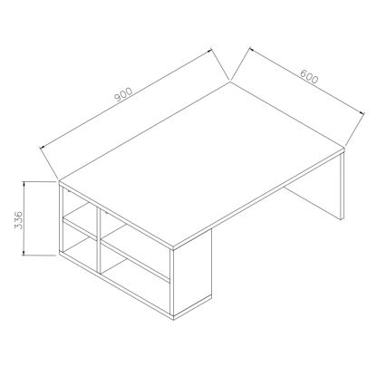 Koffie Tafel DEFNE 34x90 cm wit/bruin