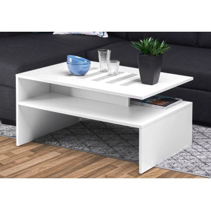 Koffie Tafel DELCHI 45x90 cm wit