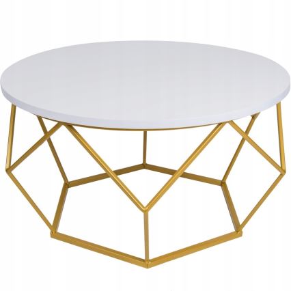 Koffie Tafel DIAMOND 40x70 cm goud/wit