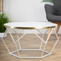 Koffie Tafel DIAMOND 40x70 cm goud/wit