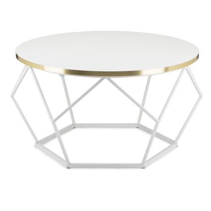 Koffie Tafel DIAMOND 40x70 cm goud/wit