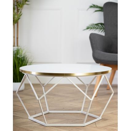 Koffie Tafel DIAMOND 40x70 cm goud/wit