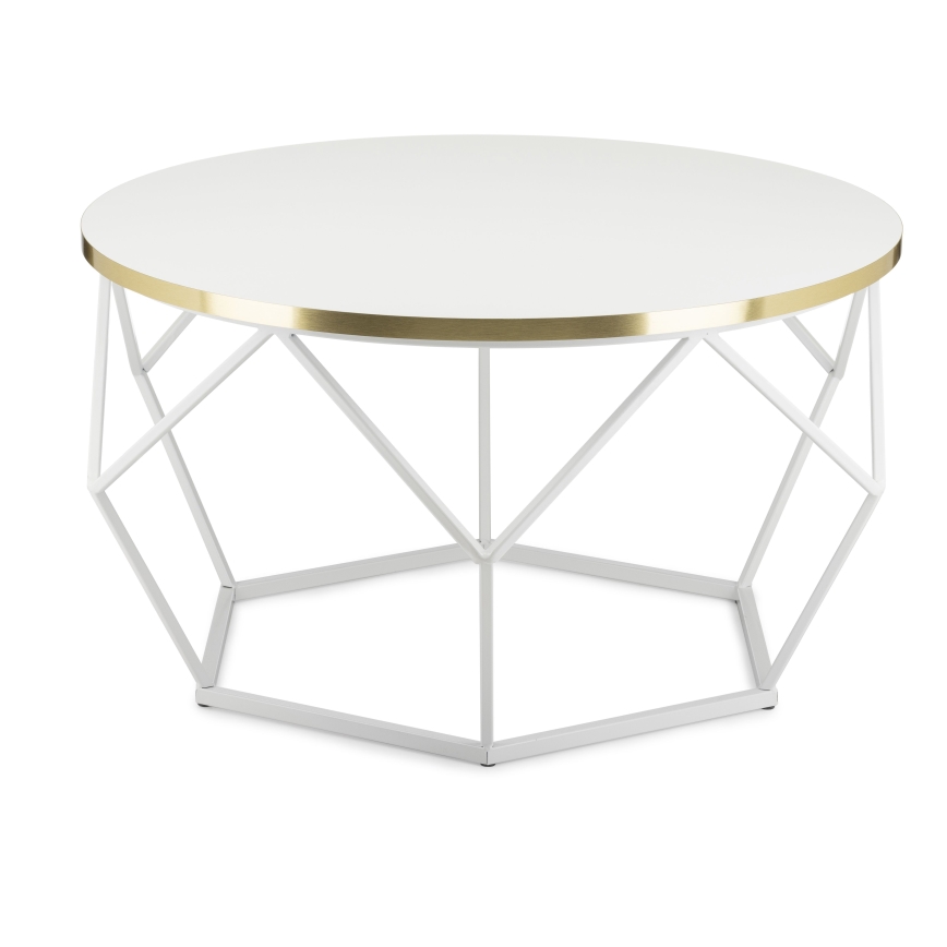 Koffie Tafel DIAMOND 40x70 cm goud/wit