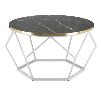 Koffie Tafel DIAMOND 40x70 cm goud/zwart/wit