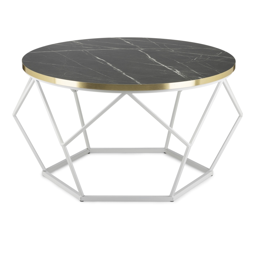Koffie Tafel DIAMOND 40x70 cm goud/zwart/wit