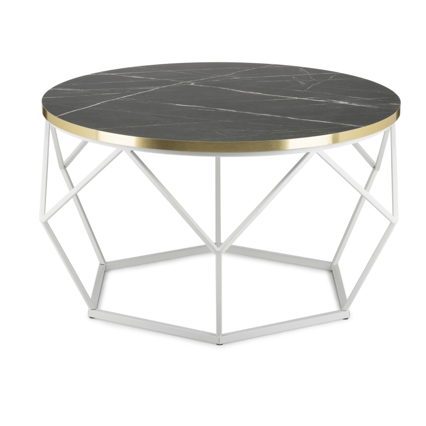 Koffie Tafel DIAMOND 40x70 cm goud/zwart/wit
