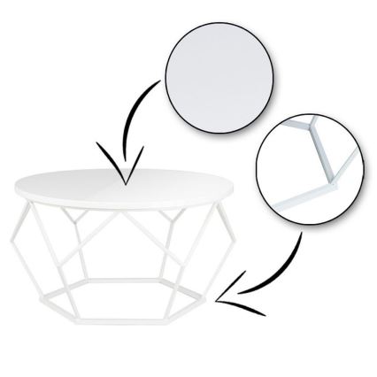 Koffie Tafel DIAMOND 40x70 cm wit