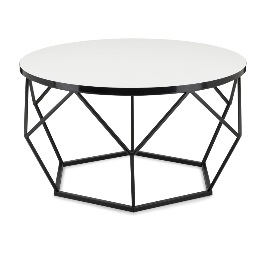 Koffie Tafel DIAMOND 40x70 cm wit/zwart