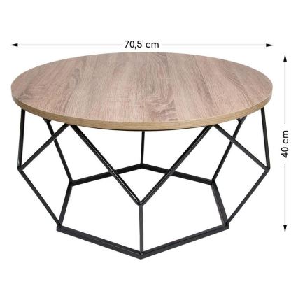 Koffie Tafel DIAMOND 40x70 cm zwart/bruin